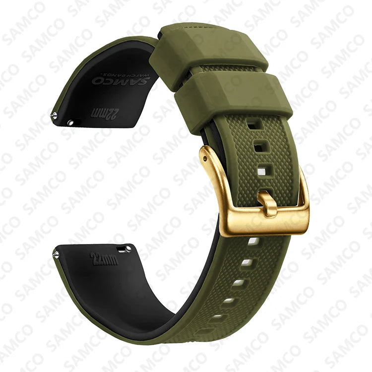 Premium Silicone Watch Band – Quick Release Rubber Strap, 18mm 20mm 22mm Replacement Watchband