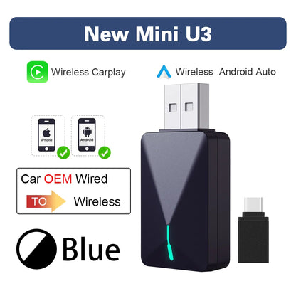 2025 Wireless Android Auto Adapter — Wired to Wireless CarPlay Smart Box with USB Plug & Play, WiFi Auto Connection & Online Upgrade