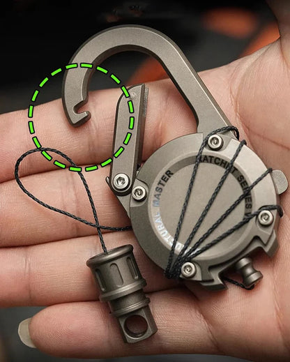 Titanium Alloy & Aluminum Carabiner Keychain — Retractable Anti-Lost Mountaineering Buckle for Men, Car Key Gift