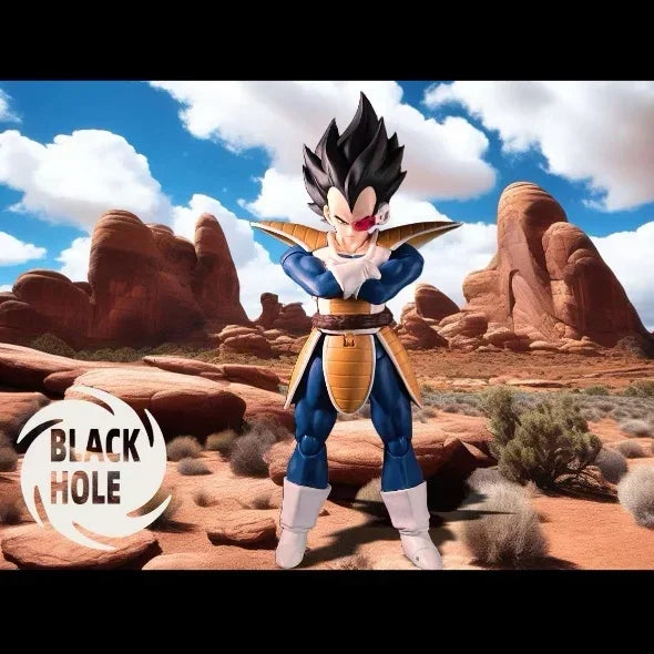 Black Hole Toys Dragon Ball SHF Action Figures — SSJ Super Saiyan Vegeta & Son Goku, Battle Suit & Battle Damage Model Toys