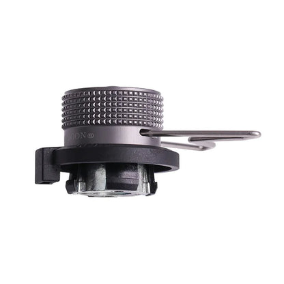 Gas Cartridge Adapter with Bracket: Butane Conversion Nozzle for Lindal Valve Output - 2024 Bottle Input Screw Type