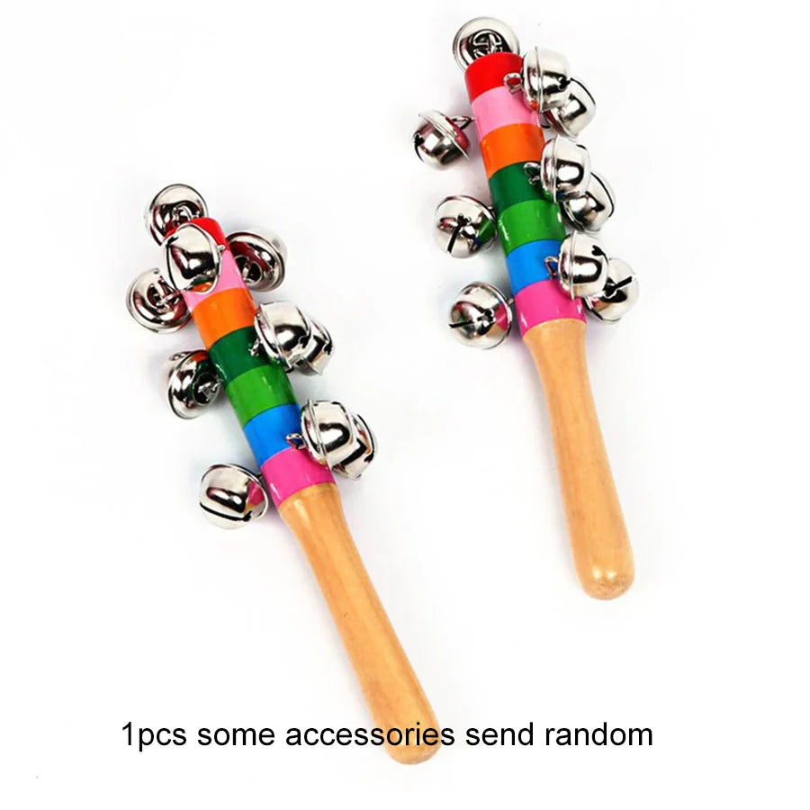 Colorful Rainbow Handheld Bell Stick – Wooden Musical Toy for Adults & Kids, KTV Party Game Gift