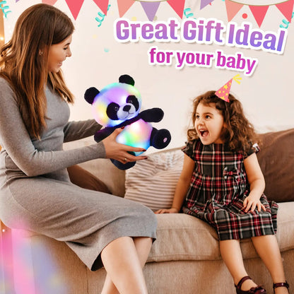 LED Panda Plush Toy – Glow-in-the-Dark Soft Bear, Night Light Stuffed Animal for Kids, Family Companion & Christmas Gift