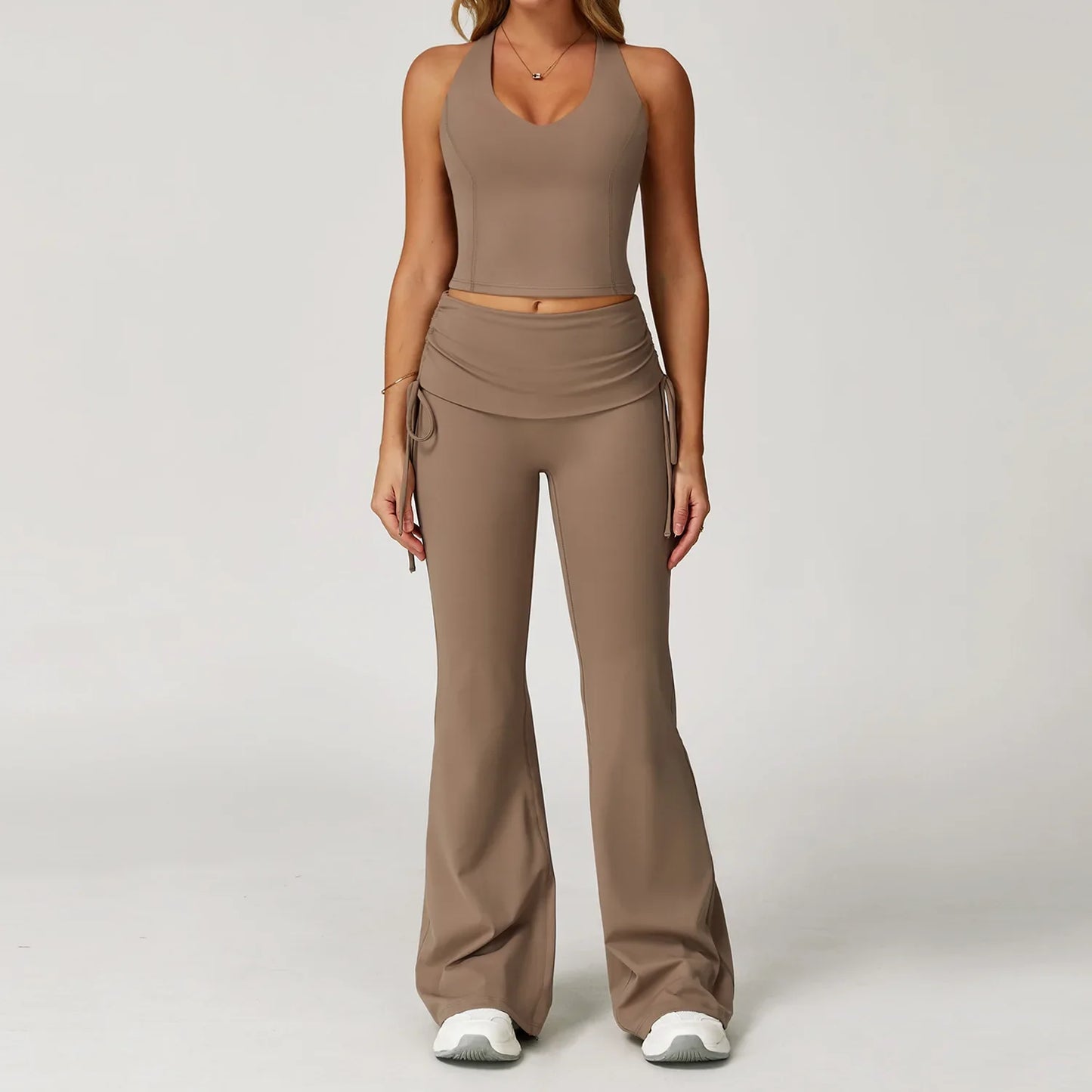 Women’s 2-Piece Tracksuit Yoga Set – High Waist Leggings & Sports Bra for Gym, Fitness & Athletic Wear