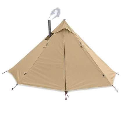 Camping Hot Tent with Chimney Window - Ultralight Tipi Teepee Pyramid, Double Layer Bushcraft Tent for 1 Person