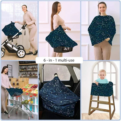 Baby Nursing Cover - Multi-Use Infant Car Seat Canopy Stroller High Chair Shopping Cart Privacy Cover