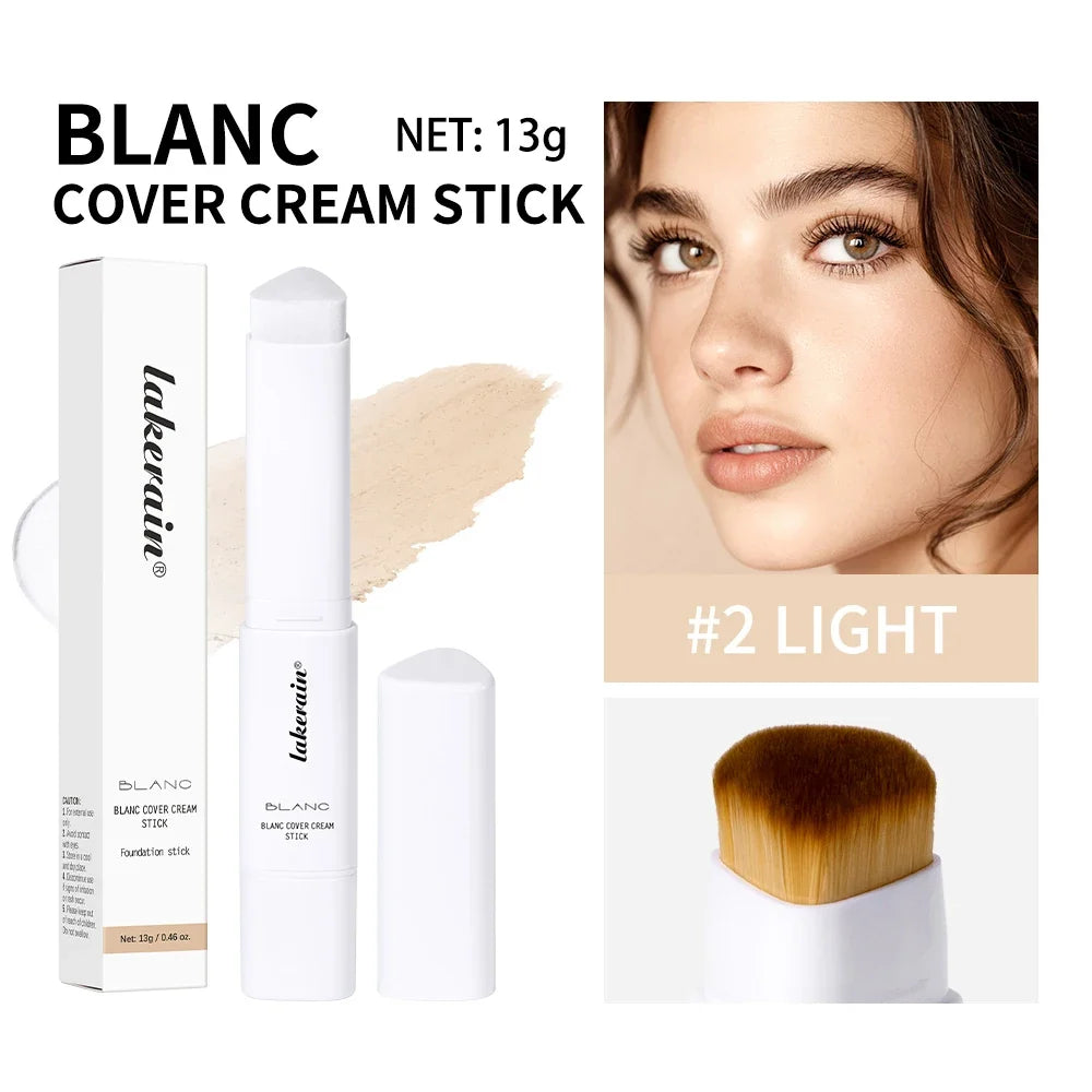 Color Changing Foundation Stick - Waterproof Dual-Ended High Coverage Makeup with Brush
