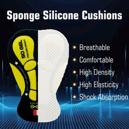 KEMALOCE Cycling Gel Pad - 5D/12D Breathable Shockproof Bike Cushion With Silicone Foam Comfort For Men & Women Long Rides