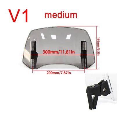 Universal Motorcycle Windshield Extension – Adjustable Clamp-On Wind Deflector Spoiler for BMW, Kawasaki, Yamaha, Honda & Suzuki Bikes