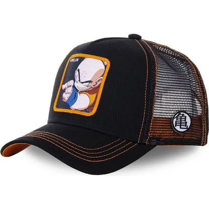 Dragon Ball Son Goku Trucker Cap - Embroidered Adjustable Mesh Sun Visor Hat for Men Summer Travel