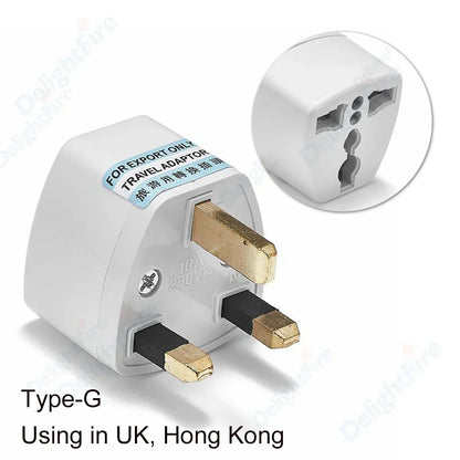KR Plug Adapter – Multifunction Universal AU, UK, US to EU Type E/F Electrical Socket for France & Spain Travel