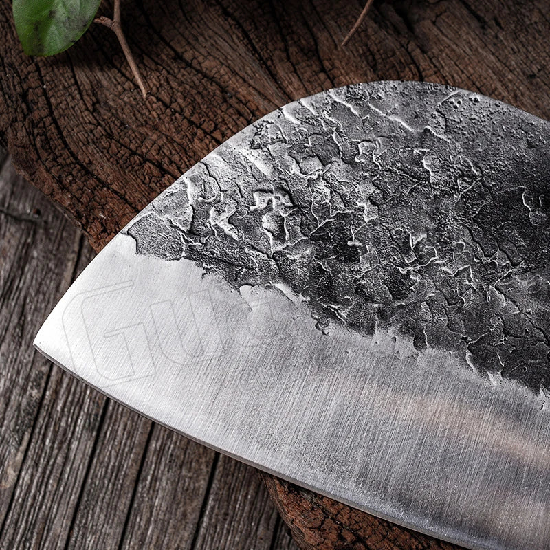 Handmade Forged Kitchen Knife - High-Carbon Chef Knife and Traditional Butcher Cleaver, Bone Chopper for Slicing, Cooking Tools