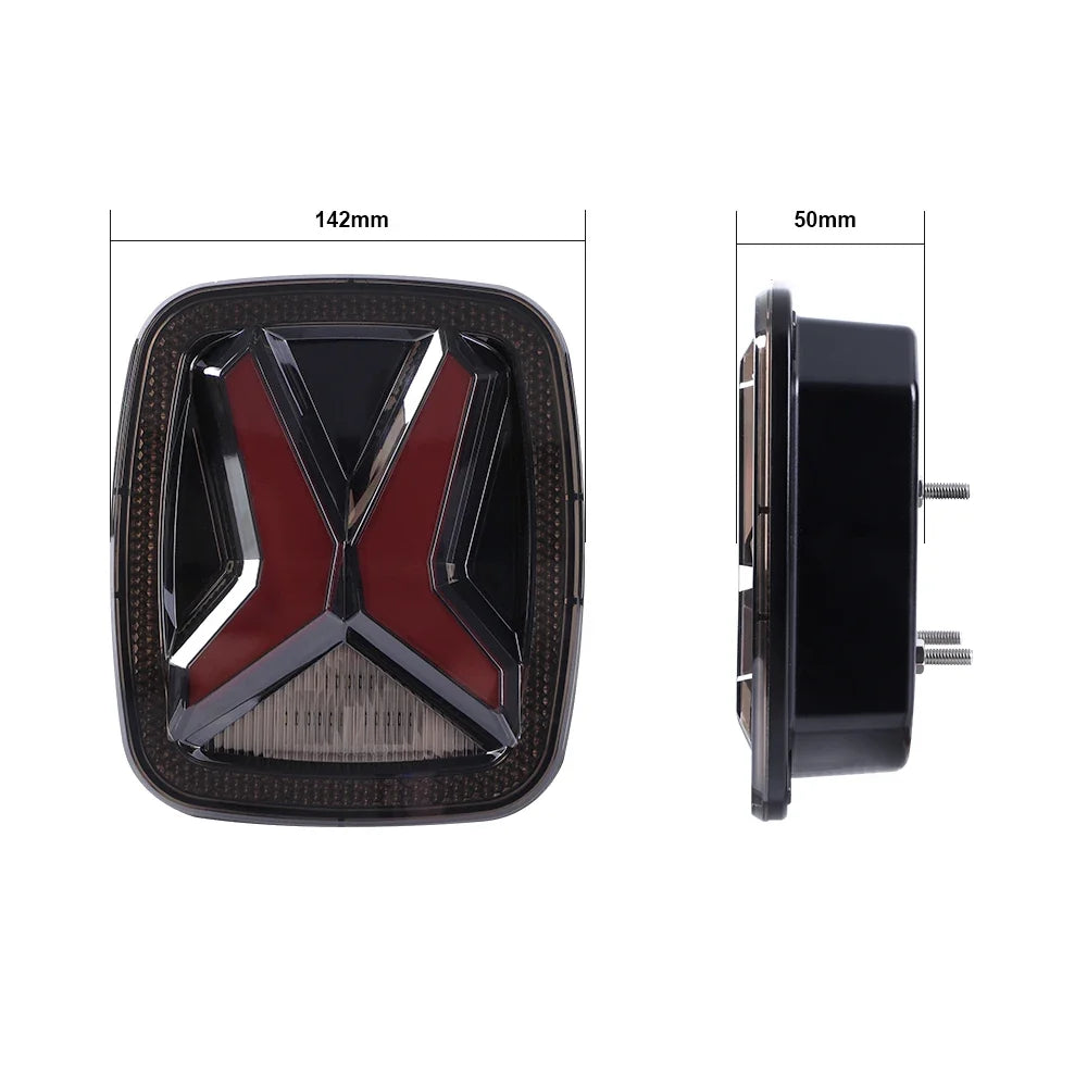 LED Rear Tail Lights for Jeep Wrangler CJ TJ YJ 1998–2006 – X-Shape Smoked Brake & DRL Lamps 12V Universal Fit