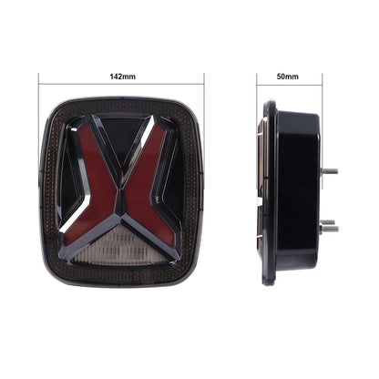 LED Rear Tail Lights for Jeep Wrangler CJ TJ YJ 1998–2006 – X-Shape Smoked Brake & DRL Lamps 12V Universal Fit
