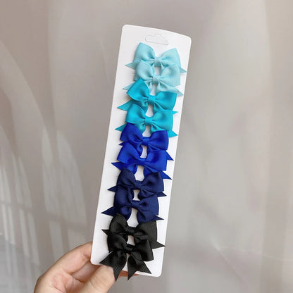 10pcs Kids Bow Hair Clips - Handmade Ribbon Bowknot Barrettes for Baby Girls Hair Accessories