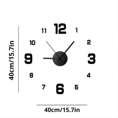 3D Frameless DIY Wall Clock — Creative Mute Digital Wall Sticker for Home, Living Room, and Office Decoration