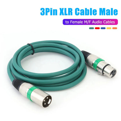 Professional XLR Male to Female Microphone Extension Cable – Balanced 3-Pin Audio Line for Recording, Mixer & Speakers