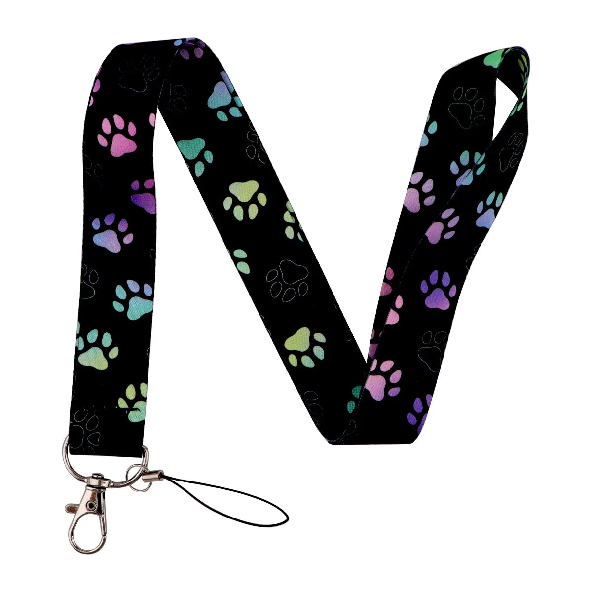 LX1293 Cartoon Black Cat Lanyard – Keychain, ID & Credit Card Holder, Phone Charm Neck Strap, Badge Accessories