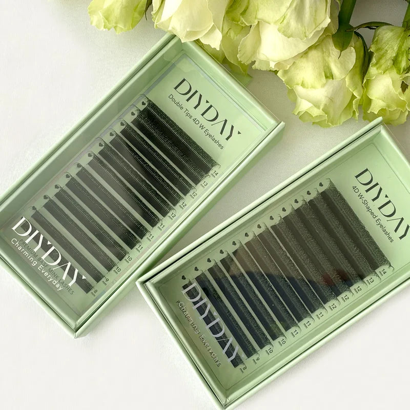 DIYDAY W Shape Eyelash Extensions 3D–8D – Premade W-Shaped Individual Faux Mink Lashes