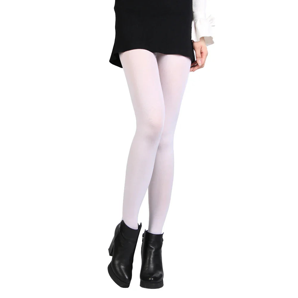 Women’s Black 120D Opaque Tights – Seamless Warm Nylon Pantyhose, Thick Winter Stockings for Spring & Autumn Footed Legwear