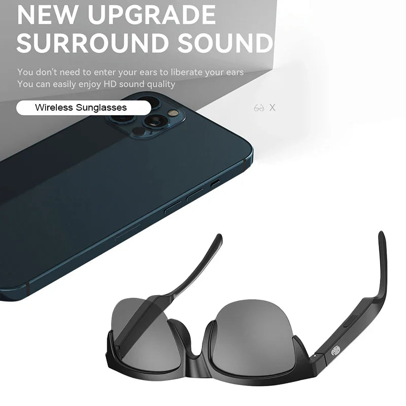 Smart Wireless Bluetooth Glasses – Sunglasses with Built-in Microphone, Speakers, Touch & Voice Assistant for Men & Women