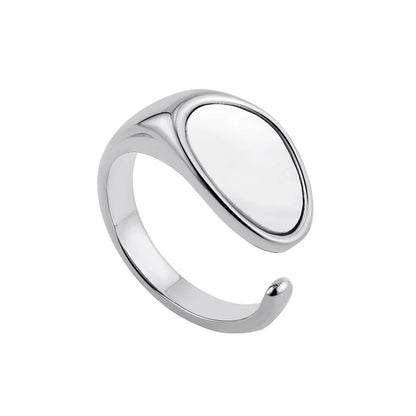 Vintage Stainless Steel Chunky Ring – Punk Irregular Adjustable Open Ring for Women, Wedding Jewelry Gift
