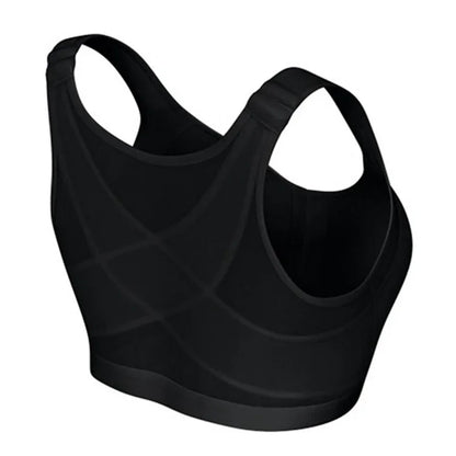 Front Closure Posture Corrector Push Up Bra – Shockproof Sports Support Vest for Women, Lift Up Cross Back Fitness Underwear