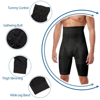Men's Tummy Control Shorts – High Waist Slimming Shapewear for Abdomen, Belly Flat Body Shaper, Compression Boxer Briefs, Size 3XL