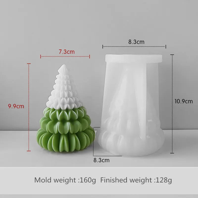 3D Origami Christmas Tree Silicone Mold — DIY Aroma Candle, Plaster & Gel Mold for Handmade Creative Holiday Decorations
