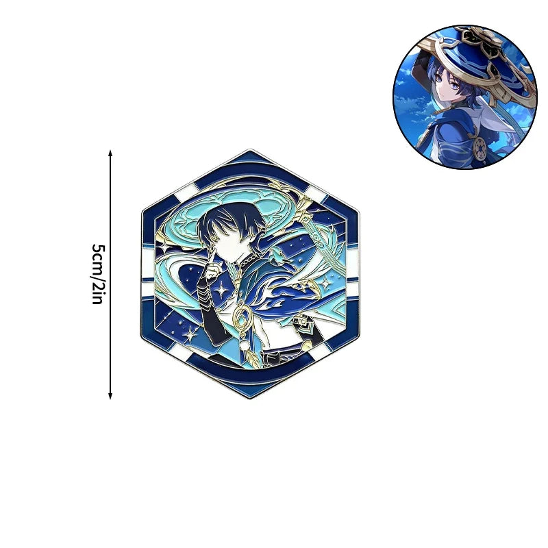 Honkai Star Rail & Genshin Impact Metal Brooch Pins - Cyrene Phainon Flins Columbina Kawaii Cosplay Badges Fan Gift