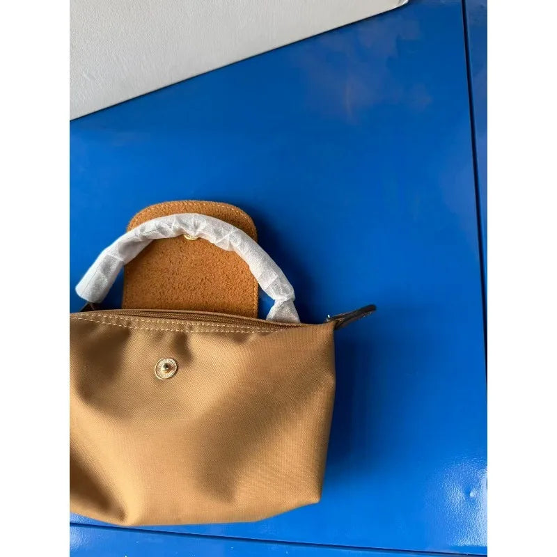 Y2K Nylon Handbag | Non-Punching Makeup Bag with Felt Lining, Portable Travel & Wallet Storage Bag