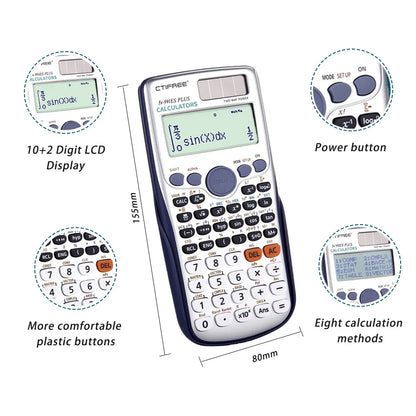 FX-991ES PLUS Scientific Calculator – 417 Functions Original Model for High School & University Students, Coin Battery Office Calculator