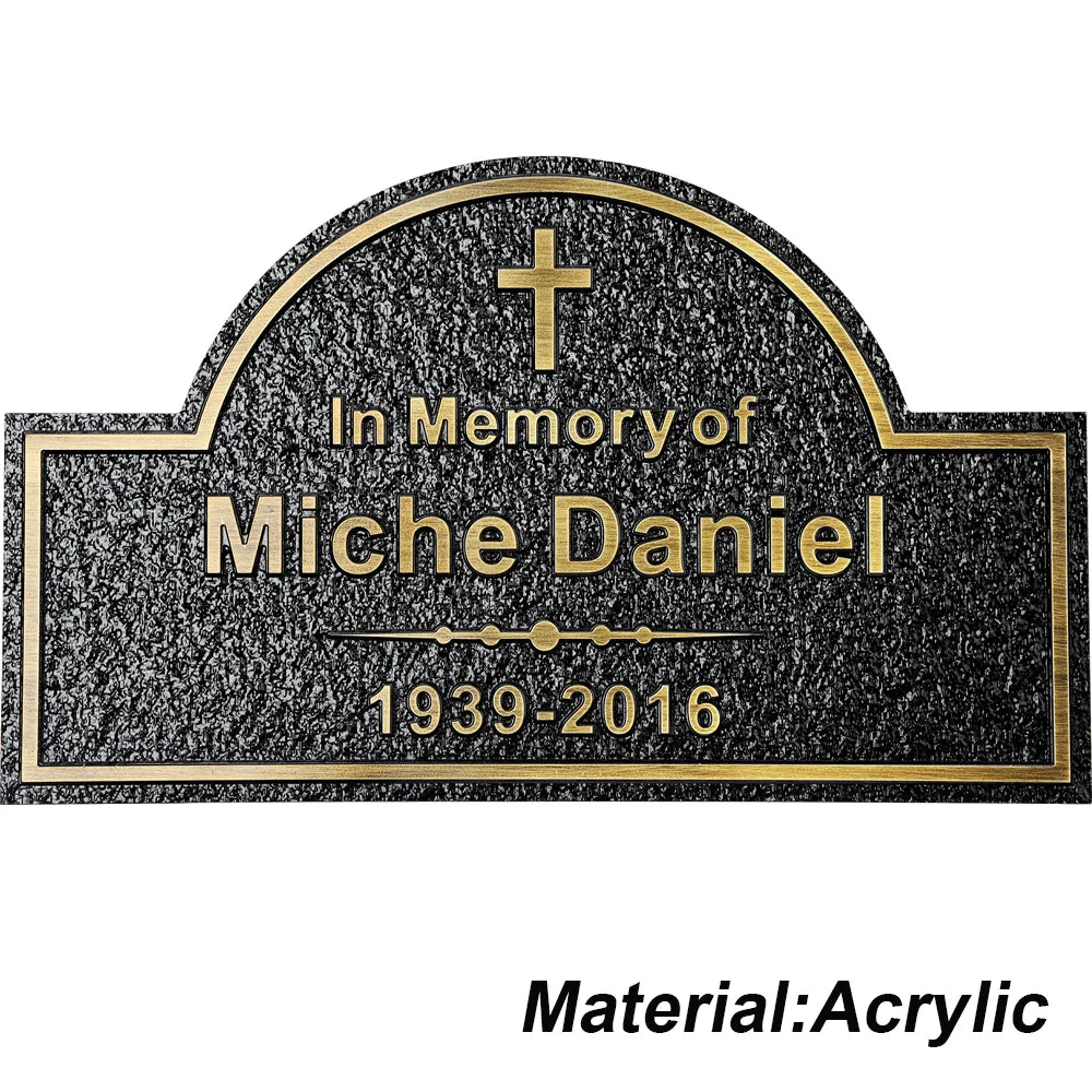 Personalized Memorial Plaque – Custom Engraved Grave Marker for Loved Ones or Pets (Dog & Cat), Remembrance Plaques