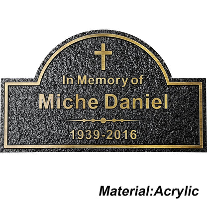Personalized Memorial Plaque – Custom Engraved Grave Marker for Loved Ones or Pets (Dog & Cat), Remembrance Plaques