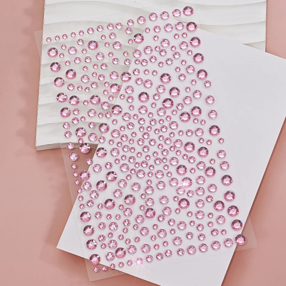3D Holographic Teardrop Rhinestone Stickers - Self-Adhesive Crystal Diamond Face, Eye & Hair Decoration Tattoos