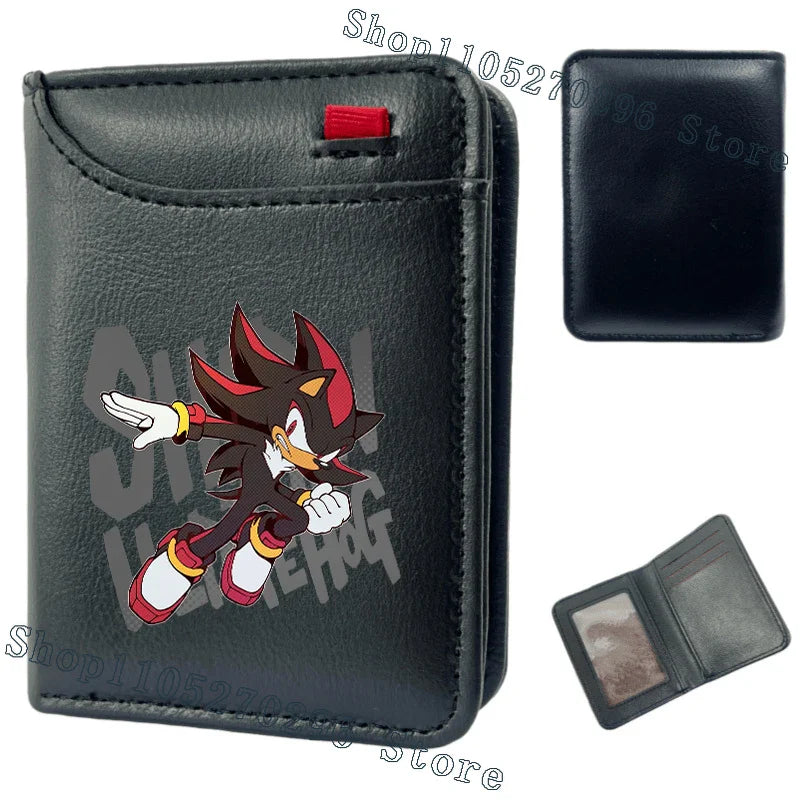 Sonic & Shadow Cartoon Wallet – Anime Multi-Card Vertical Holder, Portable Slim Card Pack, 2026 New Fashion Gift Wallet