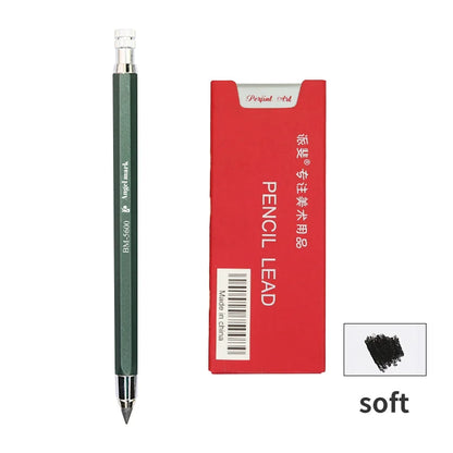 5.6mm Mechanical Pencils & Charcoal Graphite Lead – Soft, Medium & Hard HB to 14B Sketch Drawing Core