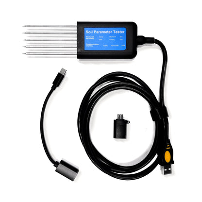 USB Soil Integrated Transmitter Sensor – Temperature, Humidity, EC, pH & NPK Agriculture Soil Tester Detector