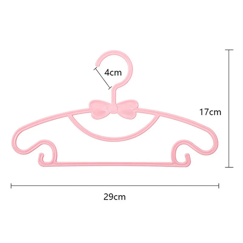 10pcs Kids Clothes Hanger Set - Portable Plastic Windproof Racks, Children's Coat Hangers, Baby Clothing Organizers for Display