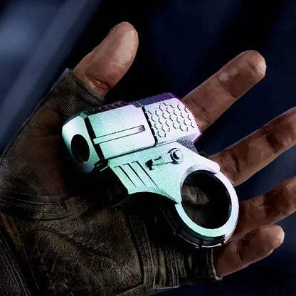 Alloy Gun Fidget Ring: EDC Metal Hand Spinner for Adults - Stress Relief Toy for ADHD, Anxiety, and Office Distraction