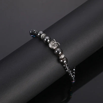 Weight Loss Magnet Anklets: Owl Animals Stone Magnetic Therapy Bracelets for Women Men - Pain Relief, Slimming Health Jewelry