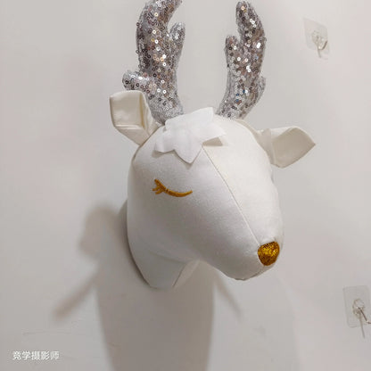 Handmade 3D Felt Animal Heads — Elephant & Swan Wall Hanging Decor for Nursery & Kids’ Bedroom