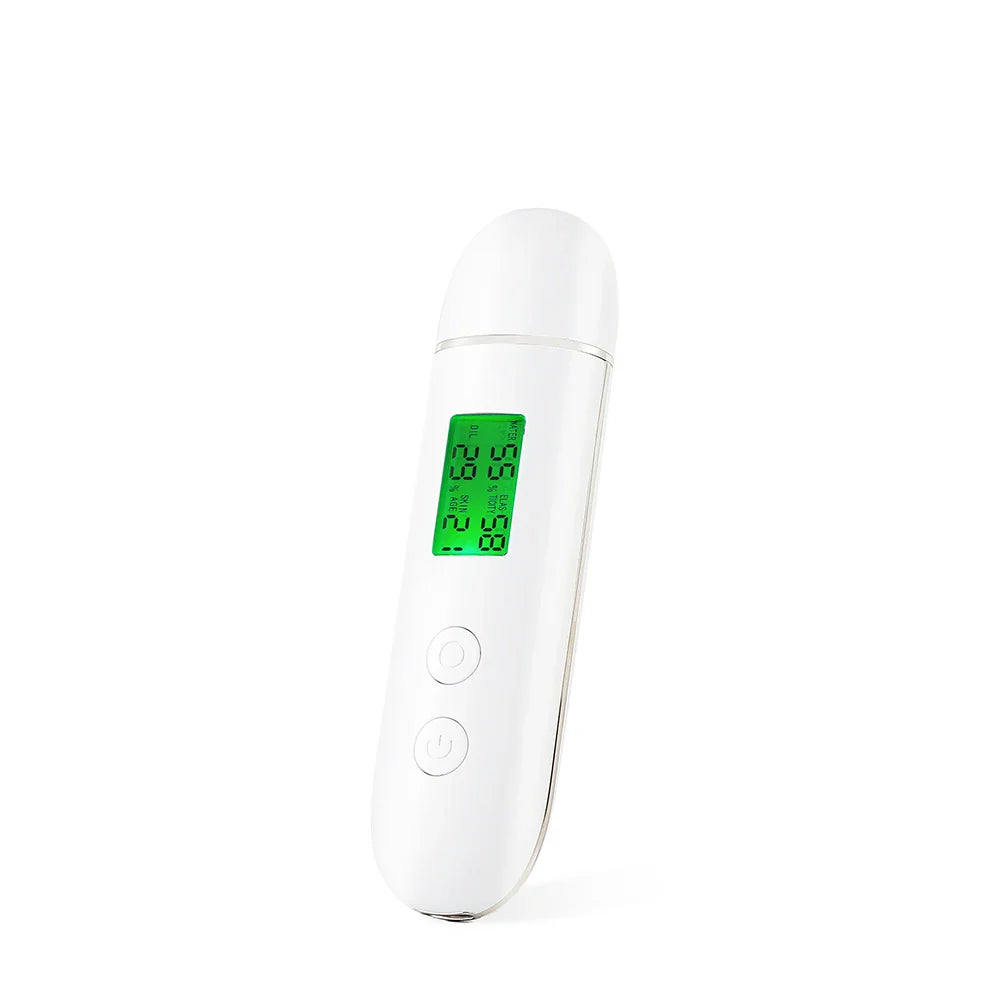 Skin Tester Analyzer - Moisture, Oil Content, Elasticity, and Age Test Meter with Fluorescent Agent Detector