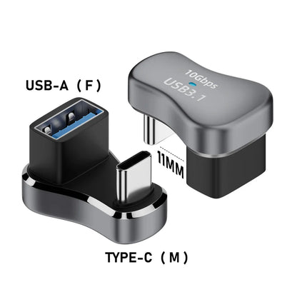 180° Angle USB-C Adapter – 20Gbps PD 140W Charging U-Shape Converter for Steam Deck Accessories