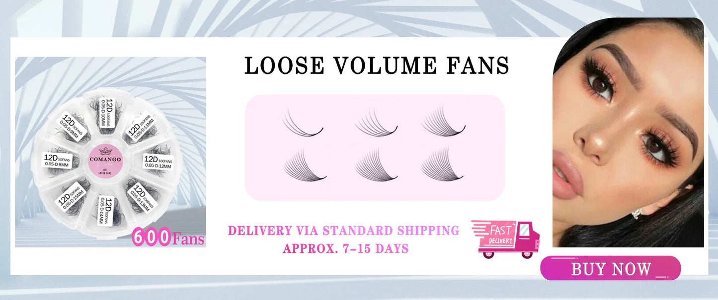 CoMango Faux Mink Eyelashes Extensions – 1D/2D/Y, C/D Curl Natural Russian Volume Soft PBT Lashes