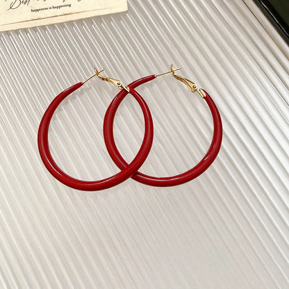 Women’s Shiny Large Circle Cross Hoop Earrings – Rhinestone Geometric High-End Fashion Jewelry
