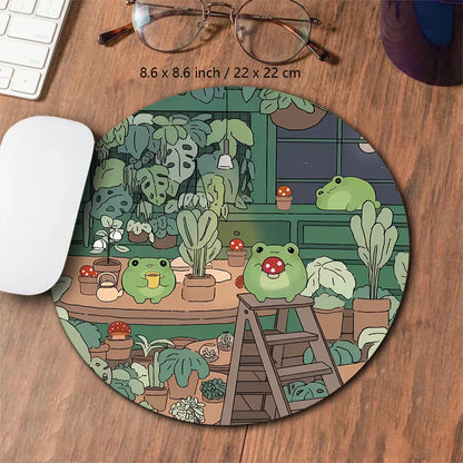 Kawaii Frogs XXL Desk Mat – Cute Anime Aesthetic Gaming Mousepad, Green Nature & Lofi Plant Extended Mouse Pad