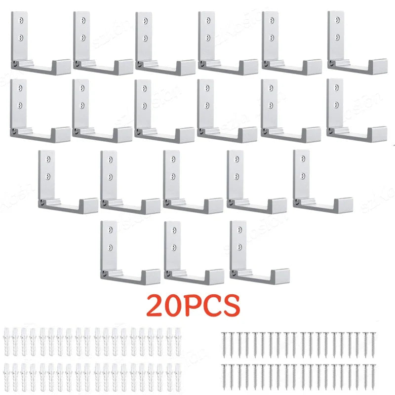 Folding Aluminum Alloy Wall Hooks – Rustproof Coat, Towel & Clothes Hanger (1/5/50 Pack)