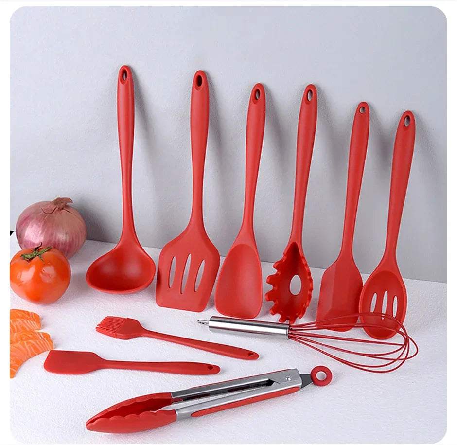 10-Piece Silicone Cookware Set – Kitchen Baking Tools, Spatulas & Scrapers