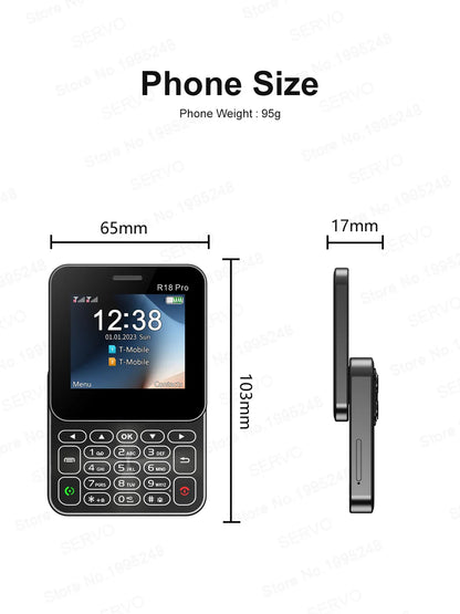 2024 NEW SERVO R18Pro Mini Mobile Phone – 2.4" Rotating Screen, Button Slider, Flashlight, Magic Voice, Dual SIM Standby